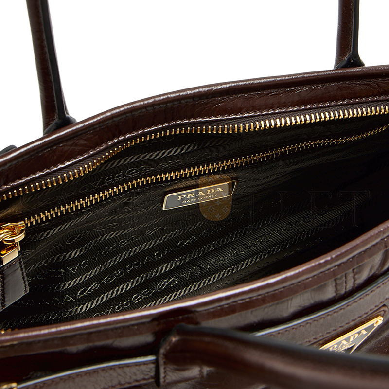 PRADA BONNIE LARGE LEATHER HANDBAG 1BA433 (38*24*12cm)